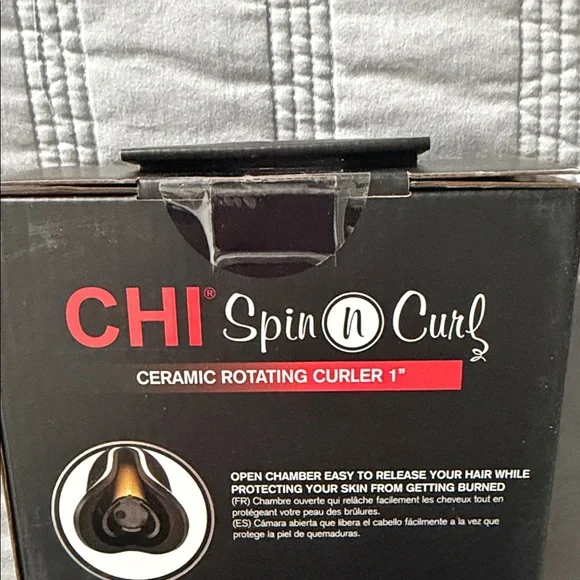 CHI Spin N Curl 1 Inch Ceramic Rotating Curler Onyx Black CA2312 NEW - Picture 5 of 5